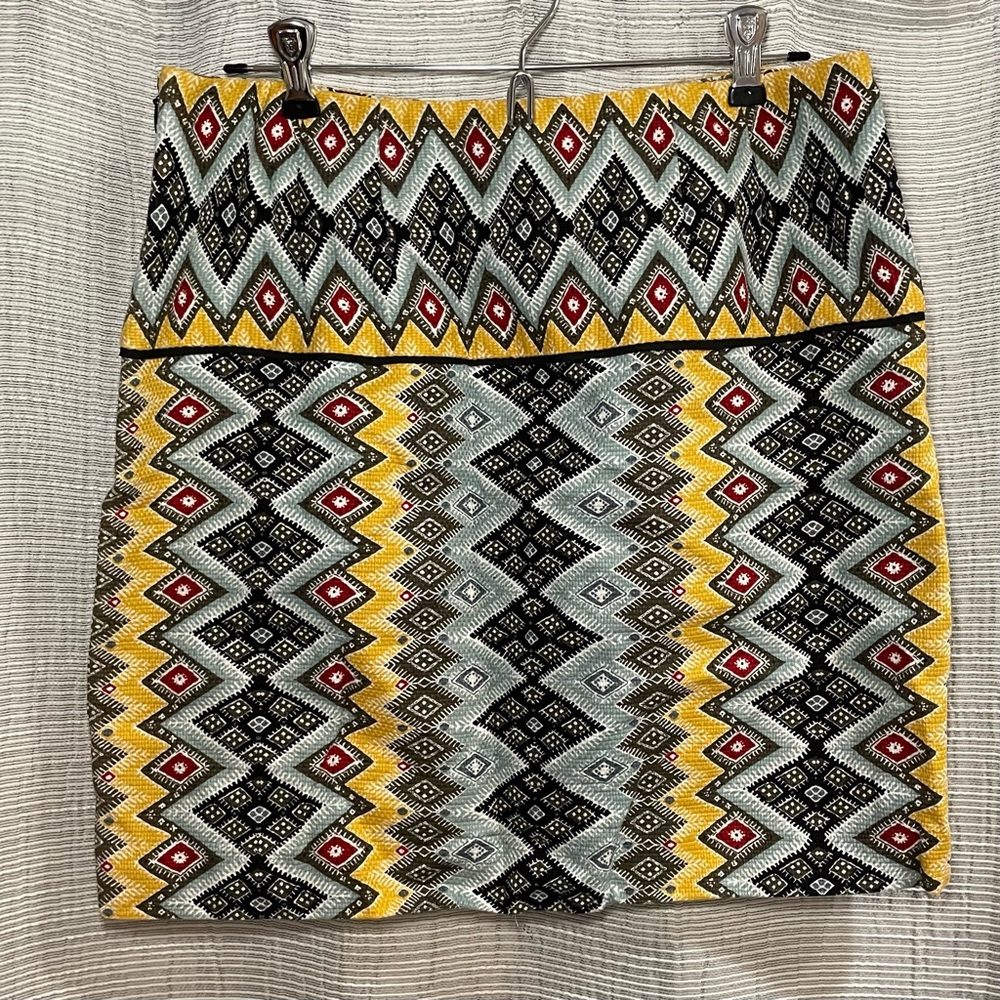 Multi-color, Aztec print pencil skirt